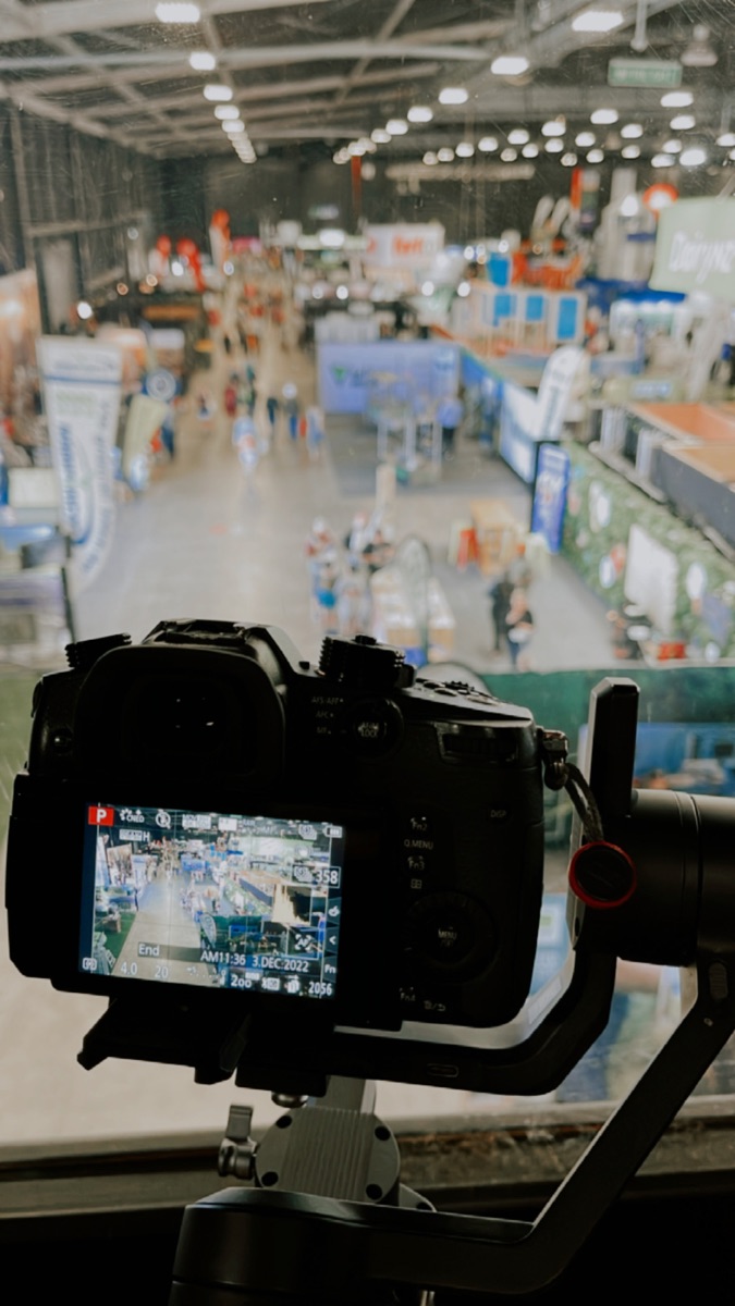 Behind the scenes filming a business event